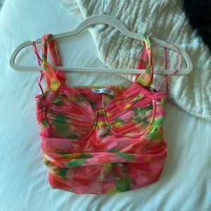 Zara floral crop top